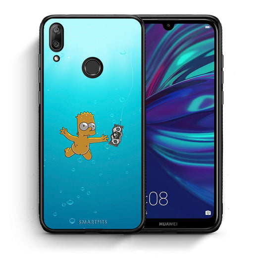 Θήκη Huawei Y7 2019 Chasing Money από τη Smartfits με σχέδιο στο πίσω μέρος και μαύρο περίβλημα | Huawei Y7 2019 Chasing Money case with colorful back and black bezels