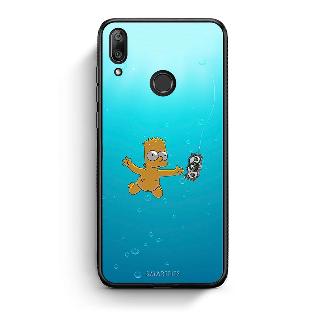 Huawei Y7 2019 Chasing Money θήκη από τη Smartfits με σχέδιο στο πίσω μέρος και μαύρο περίβλημα | Smartphone case with colorful back and black bezels by Smartfits
