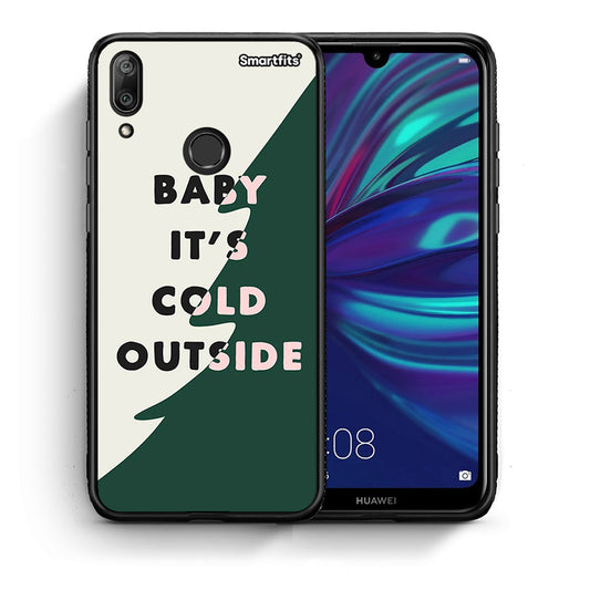 Θήκη Huawei Y7 2019 Cold Outside από τη Smartfits με σχέδιο στο πίσω μέρος και μαύρο περίβλημα | Huawei Y7 2019 Cold Outside case with colorful back and black bezels