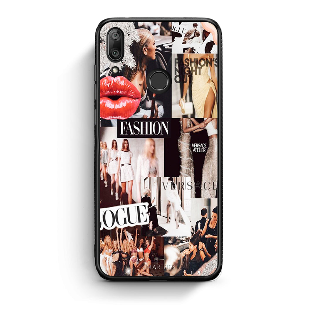 Huawei Y7 2019 Collage Fashion Θήκη Αγίου Βαλεντίνου από τη Smartfits με σχέδιο στο πίσω μέρος και μαύρο περίβλημα | Smartphone case with colorful back and black bezels by Smartfits