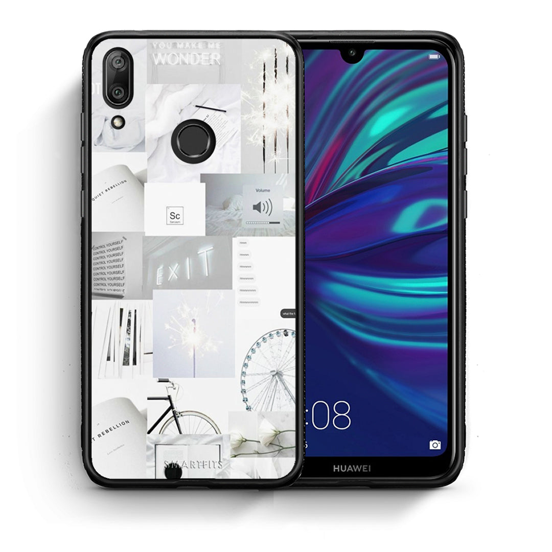 Θήκη Αγίου Βαλεντίνου Huawei Y7 2019 Collage Make Me Wonder από τη Smartfits με σχέδιο στο πίσω μέρος και μαύρο περίβλημα | Huawei Y7 2019 Collage Make Me Wonder case with colorful back and black bezels