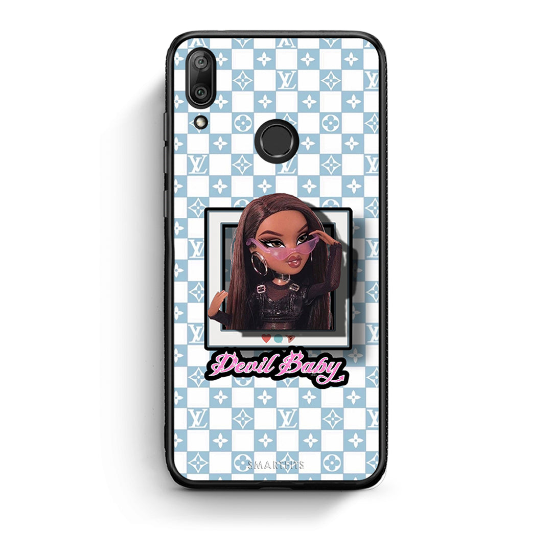 Huawei Y7 2019 Devil Baby Θήκη Αγίου Βαλεντίνου από τη Smartfits με σχέδιο στο πίσω μέρος και μαύρο περίβλημα | Smartphone case with colorful back and black bezels by Smartfits