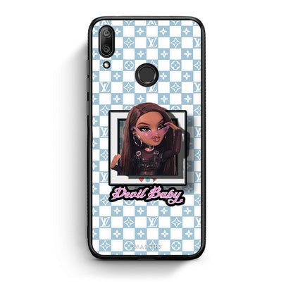 Huawei Y7 2019 Devil Baby Θήκη Αγίου Βαλεντίνου από τη Smartfits με σχέδιο στο πίσω μέρος και μαύρο περίβλημα | Smartphone case with colorful back and black bezels by Smartfits
