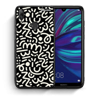 Thumbnail for Θήκη Huawei Y7 2019 Doodle Art από τη Smartfits με σχέδιο στο πίσω μέρος και μαύρο περίβλημα | Huawei Y7 2019 Doodle Art case with colorful back and black bezels