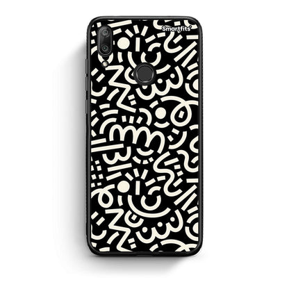 Huawei Y7 2019 Doodle Art Θήκη από τη Smartfits με σχέδιο στο πίσω μέρος και μαύρο περίβλημα | Smartphone case with colorful back and black bezels by Smartfits