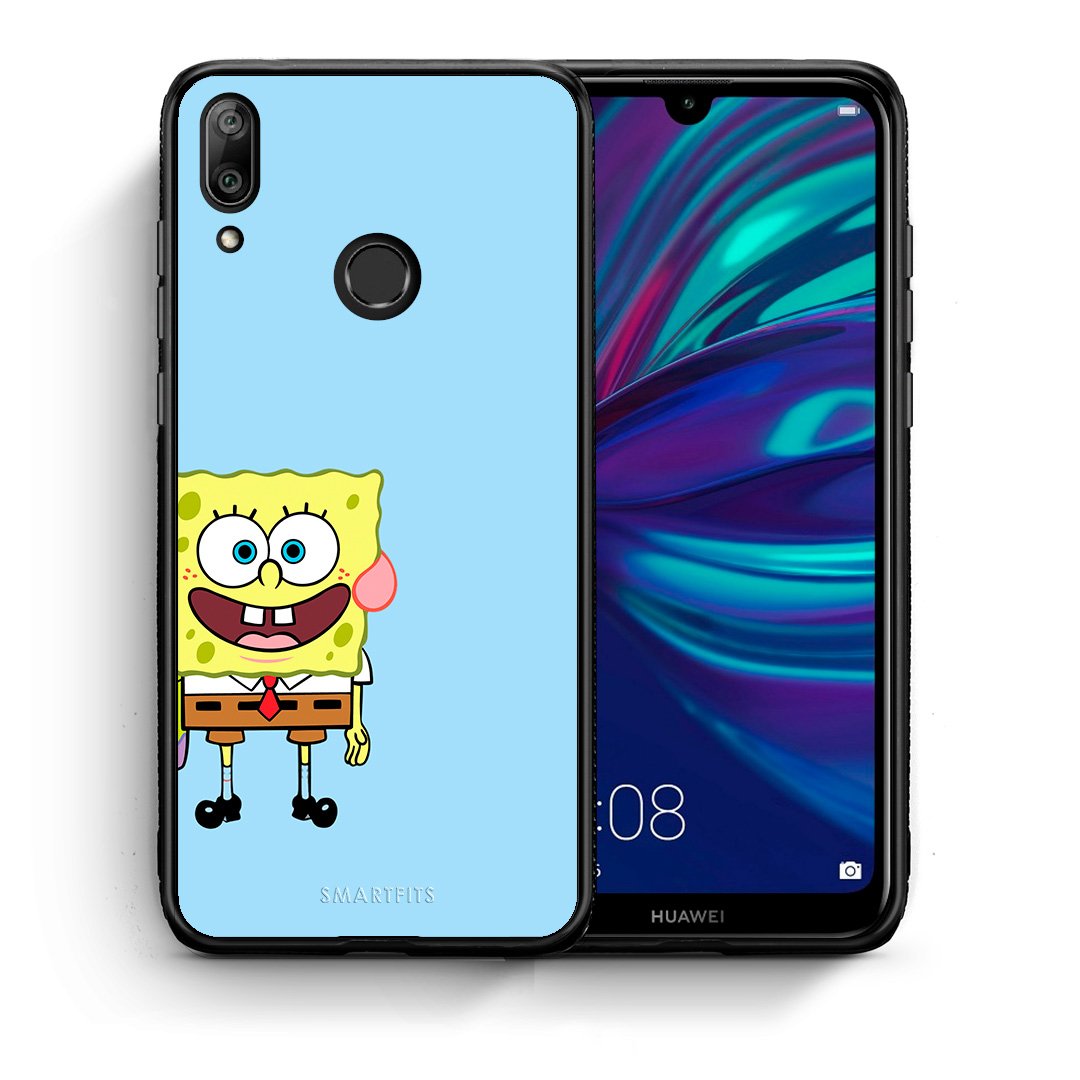 Θήκη Huawei Y7 2019 Friends Bob από τη Smartfits με σχέδιο στο πίσω μέρος και μαύρο περίβλημα | Huawei Y7 2019 Friends Bob case with colorful back and black bezels