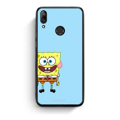 Huawei Y7 2019 Friends Bob θήκη από τη Smartfits με σχέδιο στο πίσω μέρος και μαύρο περίβλημα | Smartphone case with colorful back and black bezels by Smartfits
