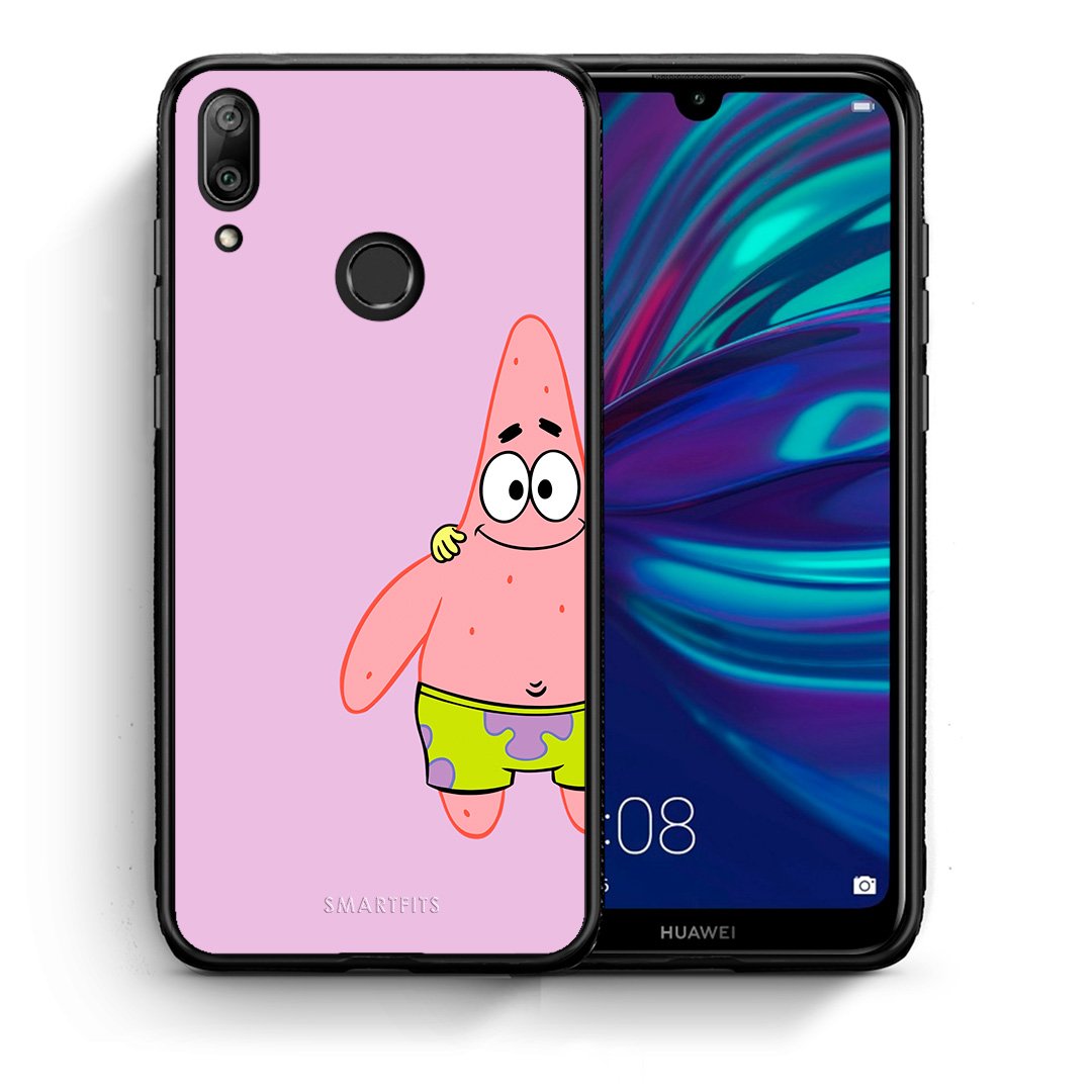 Θήκη Huawei Y7 2019  Friends Patrick από τη Smartfits με σχέδιο στο πίσω μέρος και μαύρο περίβλημα | Huawei Y7 2019  Friends Patrick case with colorful back and black bezels