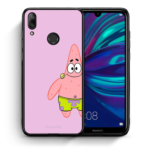 Θήκη Huawei Y7 2019  Friends Patrick από τη Smartfits με σχέδιο στο πίσω μέρος και μαύρο περίβλημα | Huawei Y7 2019  Friends Patrick case with colorful back and black bezels
