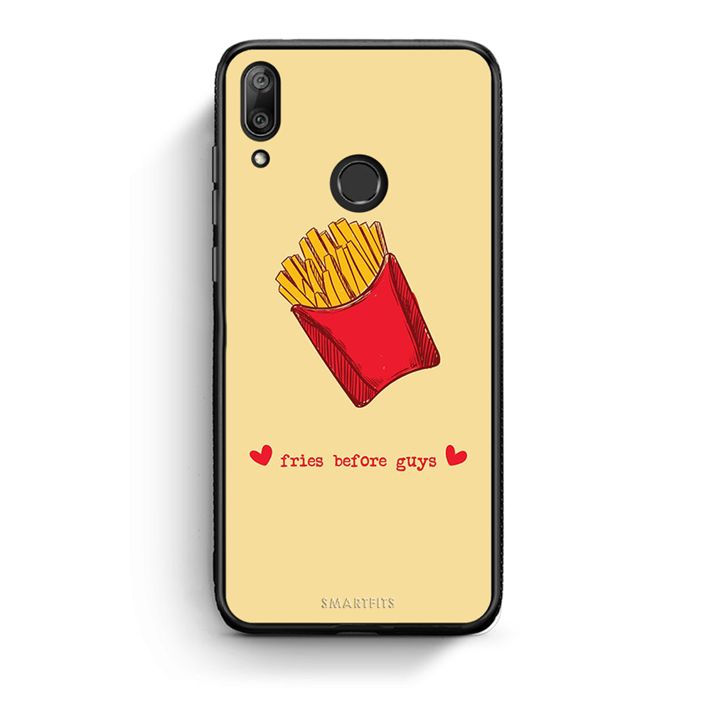 Huawei Y7 2019 Fries Before Guys Θήκη Αγίου Βαλεντίνου από τη Smartfits με σχέδιο στο πίσω μέρος και μαύρο περίβλημα | Smartphone case with colorful back and black bezels by Smartfits