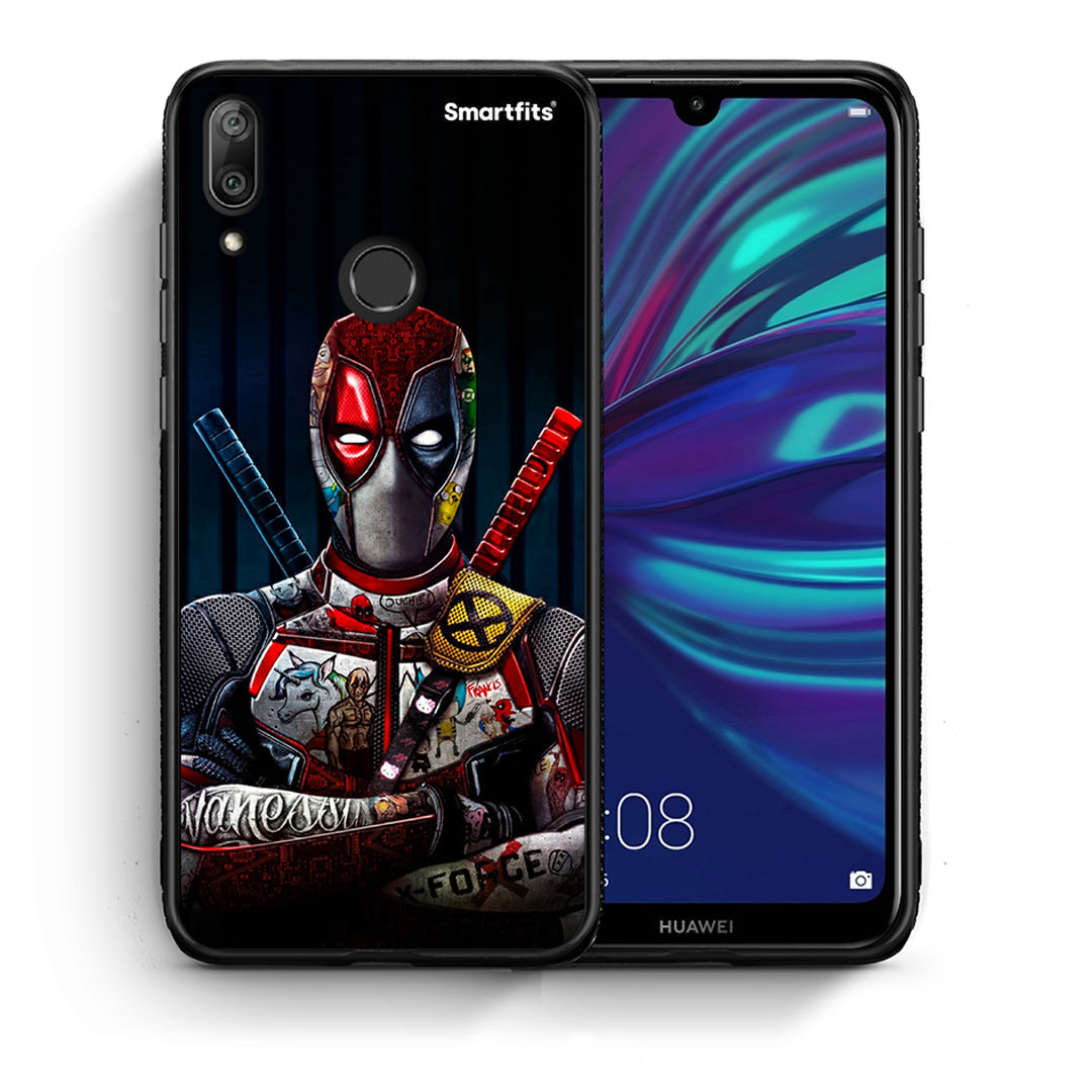 Θήκη Huawei Y7 2019 Funny Guy από τη Smartfits με σχέδιο στο πίσω μέρος και μαύρο περίβλημα | Huawei Y7 2019 Funny Guy case with colorful back and black bezels