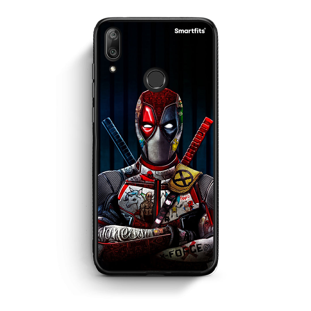 Huawei Y7 2019 Funny Guy θήκη από τη Smartfits με σχέδιο στο πίσω μέρος και μαύρο περίβλημα | Smartphone case with colorful back and black bezels by Smartfits