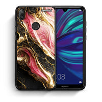 Thumbnail for Θήκη Huawei Y7 2019 Glamorous Pink Marble από τη Smartfits με σχέδιο στο πίσω μέρος και μαύρο περίβλημα | Huawei Y7 2019 Glamorous Pink Marble case with colorful back and black bezels