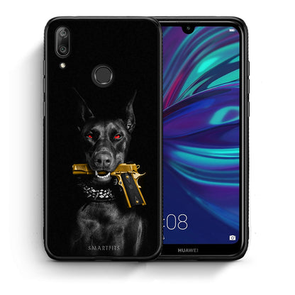 Θήκη Αγίου Βαλεντίνου Huawei Y7 2019 Golden Gun από τη Smartfits με σχέδιο στο πίσω μέρος και μαύρο περίβλημα | Huawei Y7 2019 Golden Gun case with colorful back and black bezels