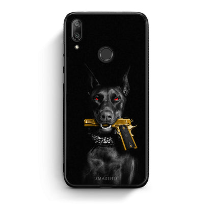 Huawei Y7 2019 Golden Gun Θήκη Αγίου Βαλεντίνου από τη Smartfits με σχέδιο στο πίσω μέρος και μαύρο περίβλημα | Smartphone case with colorful back and black bezels by Smartfits