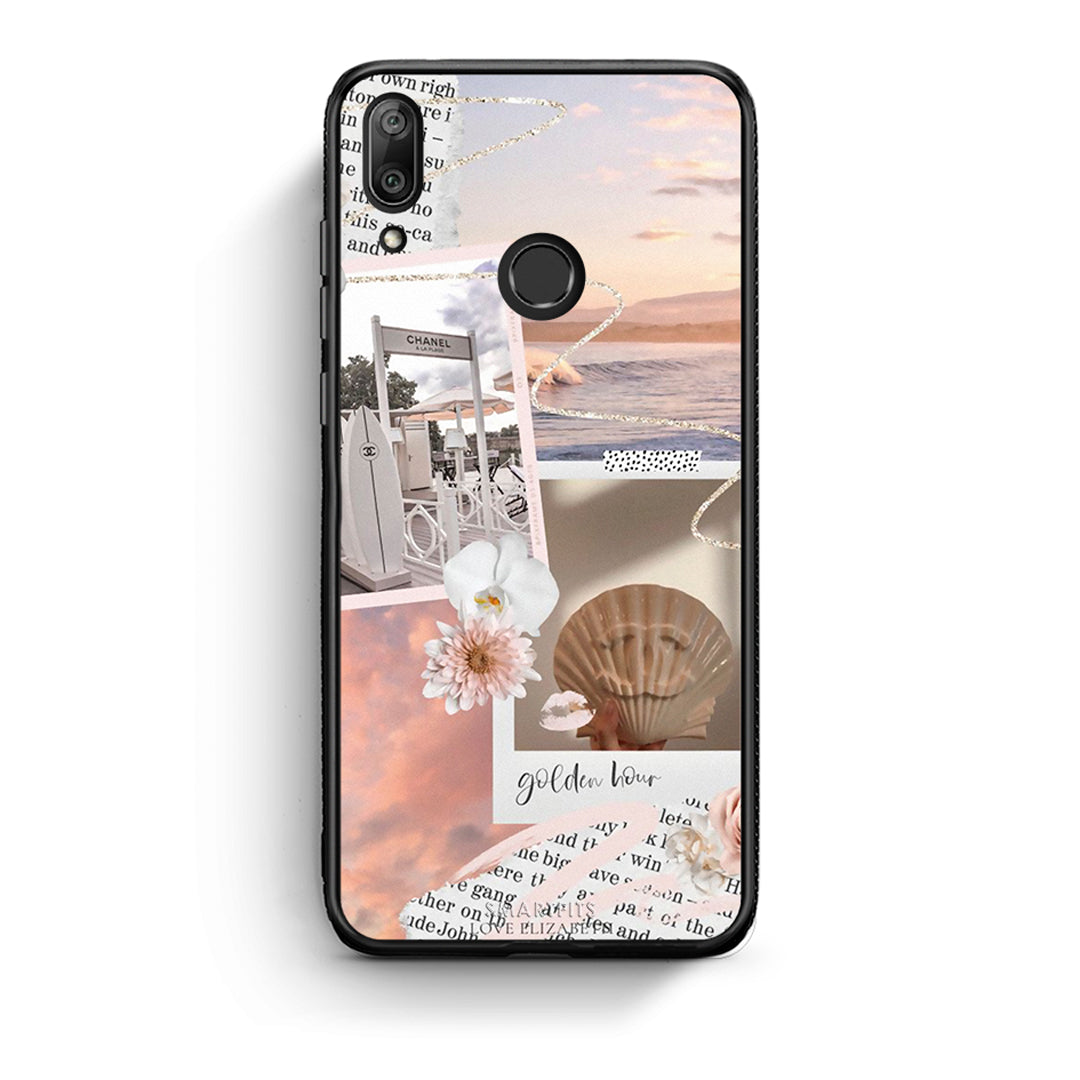 Huawei Y7 2019 Golden Hour Θήκη Αγίου Βαλεντίνου από τη Smartfits με σχέδιο στο πίσω μέρος και μαύρο περίβλημα | Smartphone case with colorful back and black bezels by Smartfits