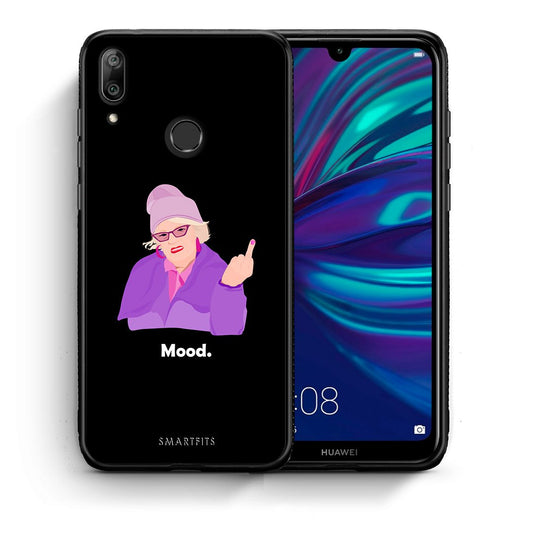 Θήκη Huawei Y7 2019 Grandma Mood Black από τη Smartfits με σχέδιο στο πίσω μέρος και μαύρο περίβλημα | Huawei Y7 2019 Grandma Mood Black case with colorful back and black bezels