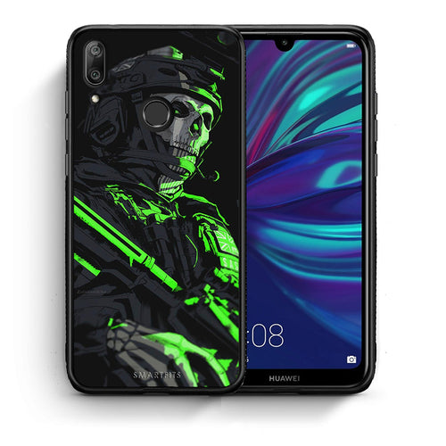 Θήκη Αγίου Βαλεντίνου Huawei Y7 2019 Green Soldier από τη Smartfits με σχέδιο στο πίσω μέρος και μαύρο περίβλημα | Huawei Y7 2019 Green Soldier case with colorful back and black bezels