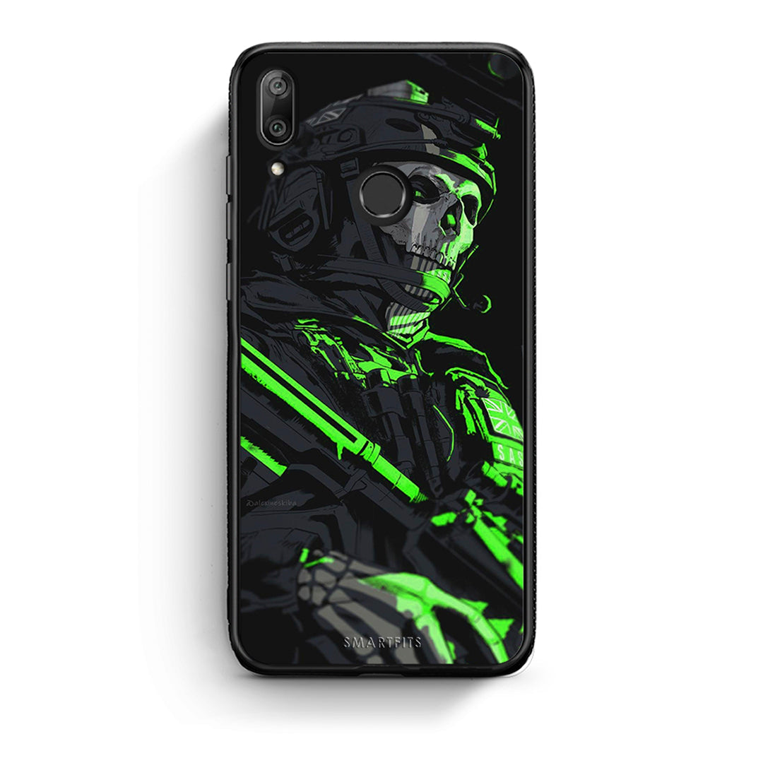 Huawei Y7 2019 Green Soldier Θήκη Αγίου Βαλεντίνου από τη Smartfits με σχέδιο στο πίσω μέρος και μαύρο περίβλημα | Smartphone case with colorful back and black bezels by Smartfits