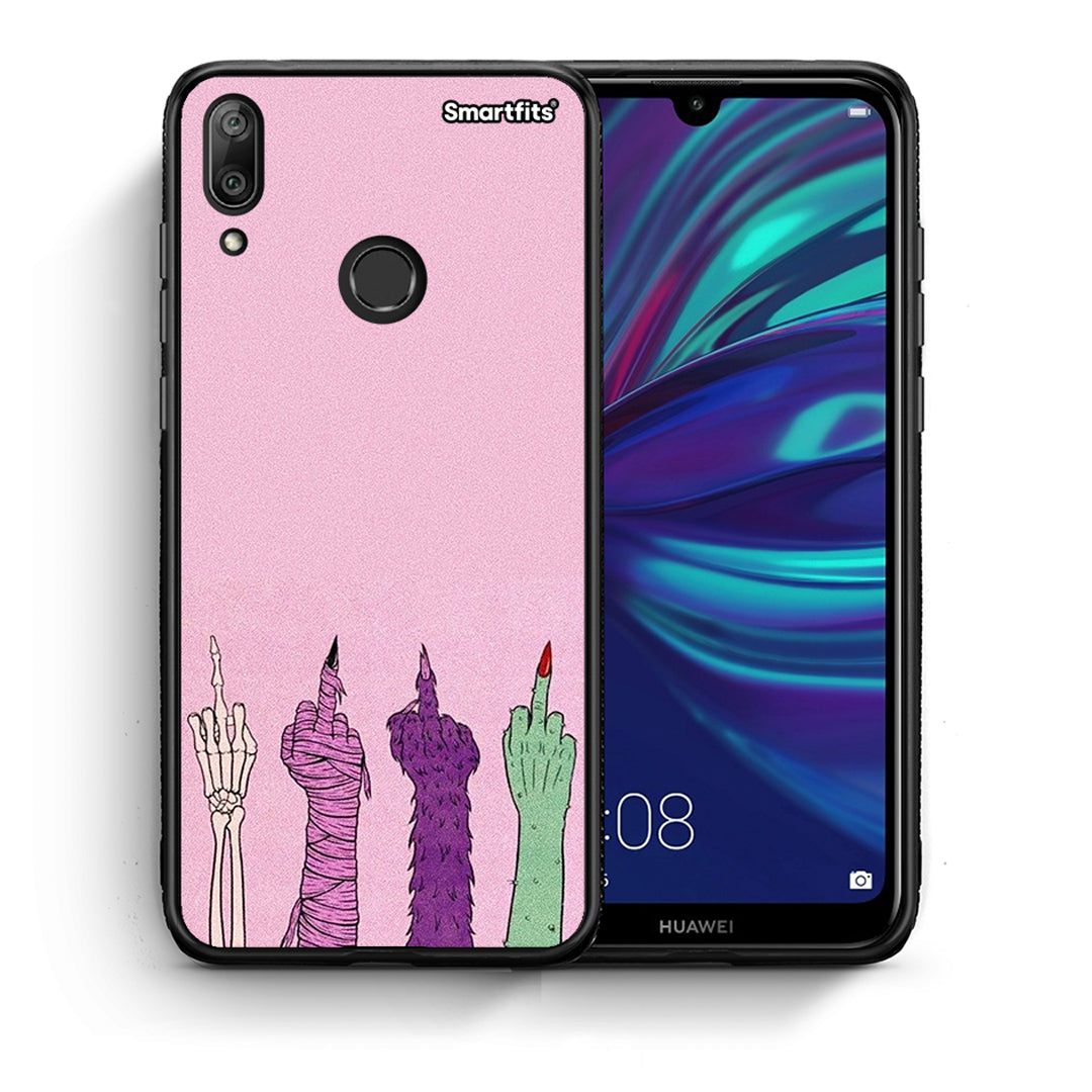 Θήκη Huawei Y7 2019 Halloween Be A Lady από τη Smartfits με σχέδιο στο πίσω μέρος και μαύρο περίβλημα | Huawei Y7 2019 Halloween Be A Lady case with colorful back and black bezels