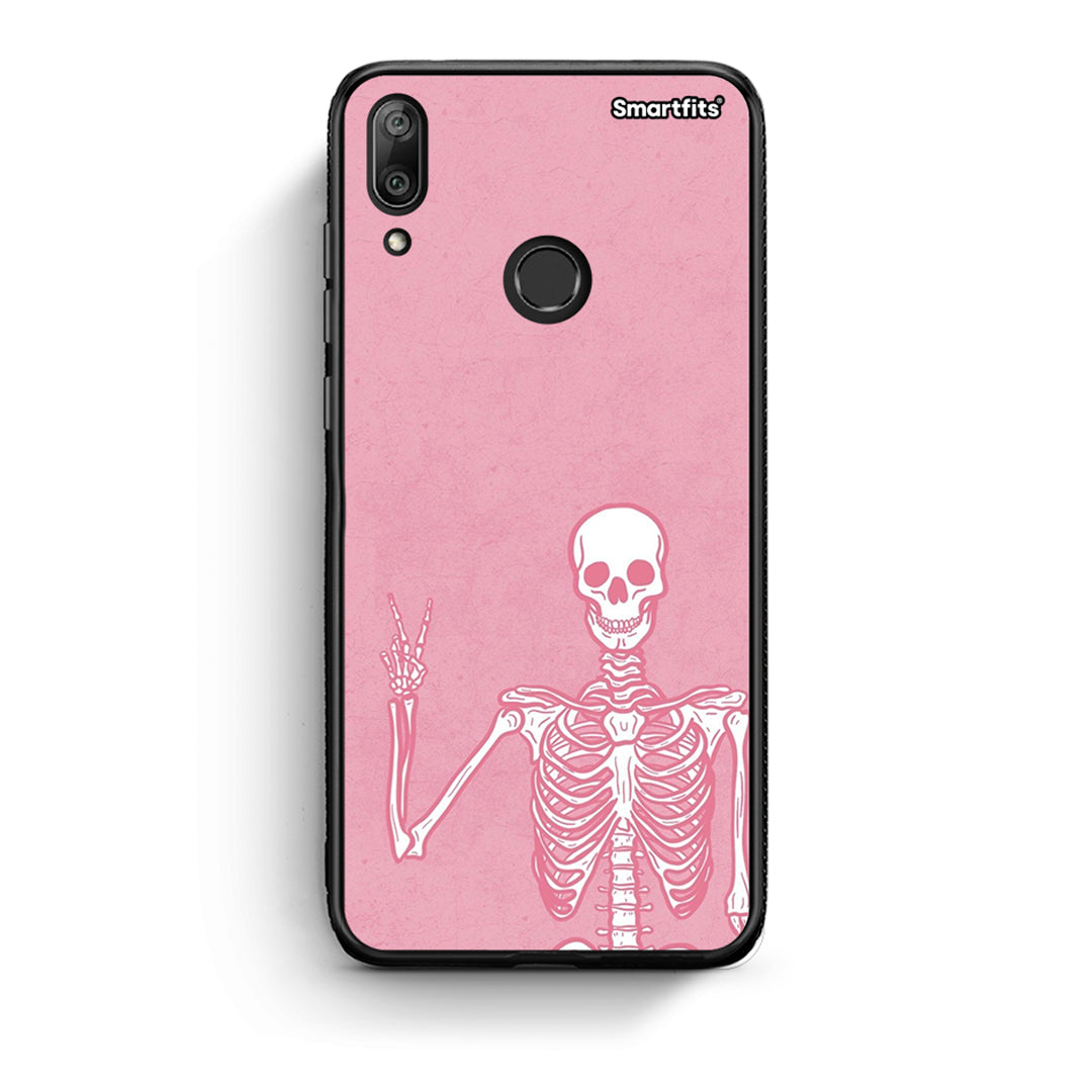 Huawei Y7 2019 Halloween Motivation Θήκη από τη Smartfits με σχέδιο στο πίσω μέρος και μαύρο περίβλημα | Smartphone case with colorful back and black bezels by Smartfits