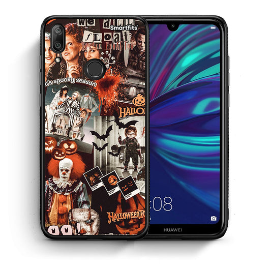 Θήκη Huawei Y7 2019 Halloween Spooky Season από τη Smartfits με σχέδιο στο πίσω μέρος και μαύρο περίβλημα | Huawei Y7 2019 Halloween Spooky Season case with colorful back and black bezels