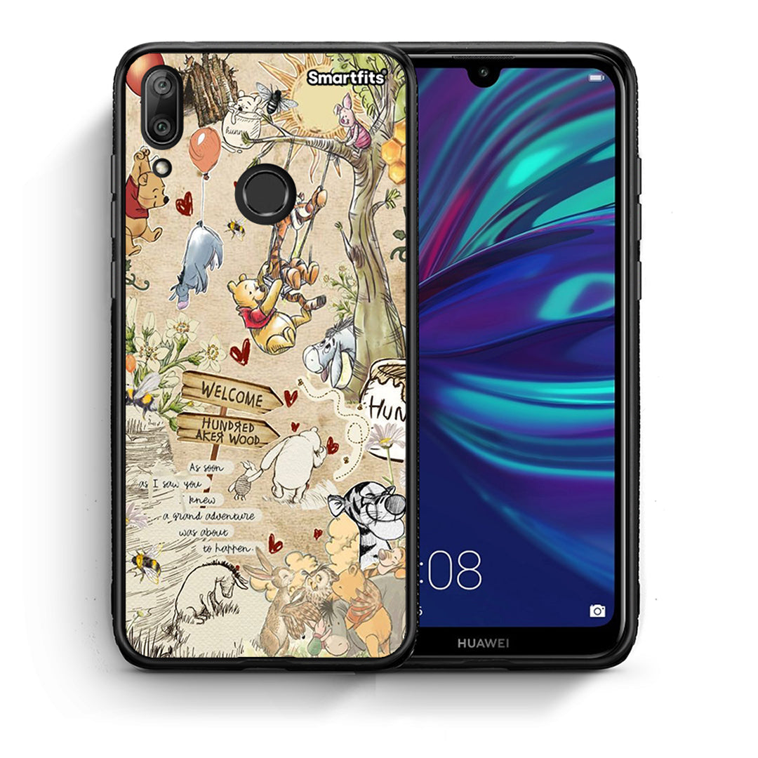 Θήκη Huawei Y7 2019 Happy Friends από τη Smartfits με σχέδιο στο πίσω μέρος και μαύρο περίβλημα | Huawei Y7 2019 Happy Friends case with colorful back and black bezels