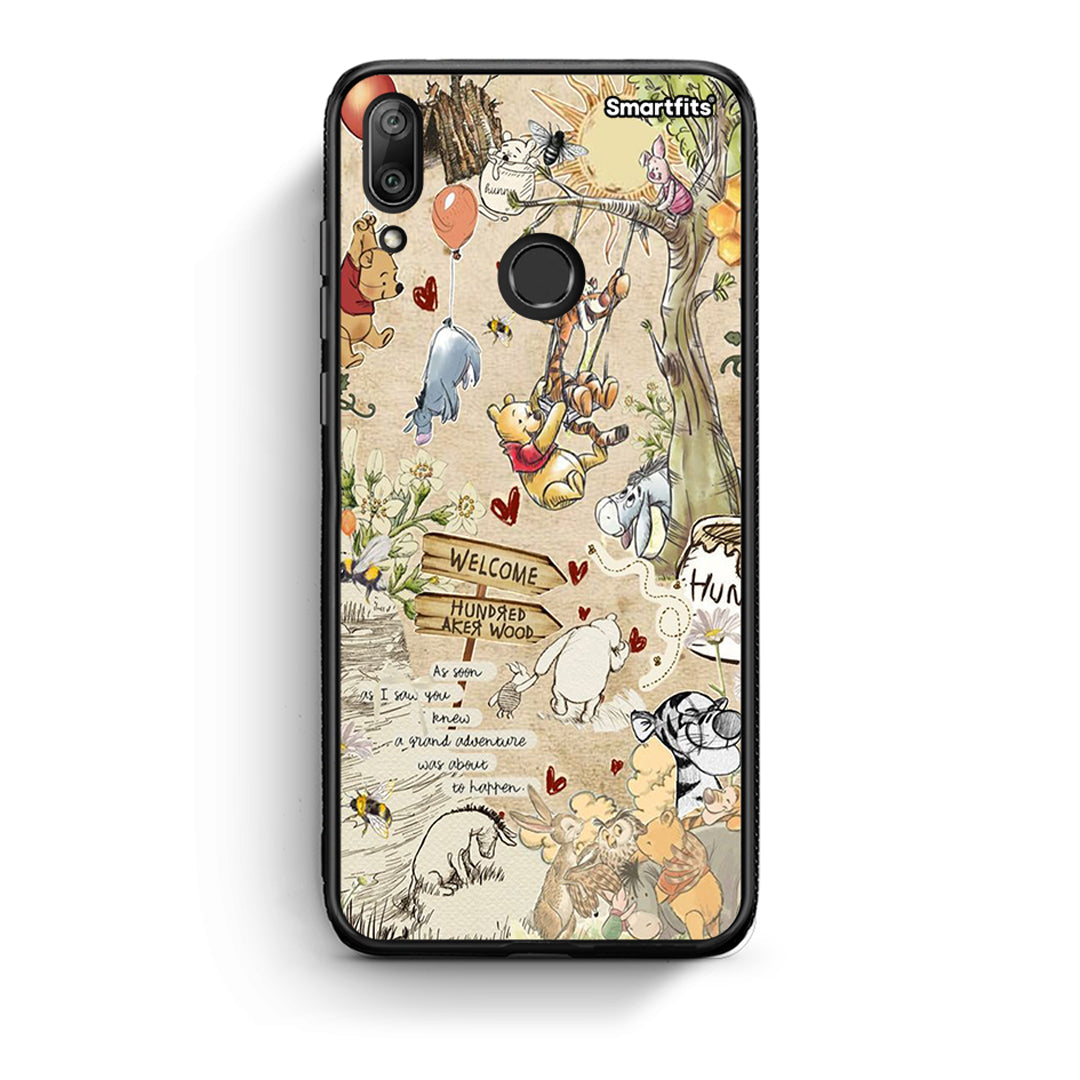 Huawei Y7 2019 Happy Friends θήκη από τη Smartfits με σχέδιο στο πίσω μέρος και μαύρο περίβλημα | Smartphone case with colorful back and black bezels by Smartfits