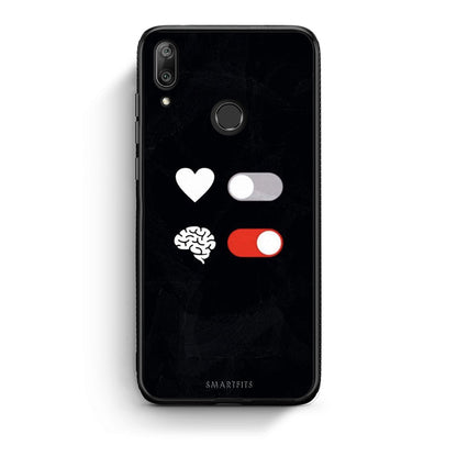 Huawei Y7 2019 Heart Vs Brain Θήκη Αγίου Βαλεντίνου από τη Smartfits με σχέδιο στο πίσω μέρος και μαύρο περίβλημα | Smartphone case with colorful back and black bezels by Smartfits