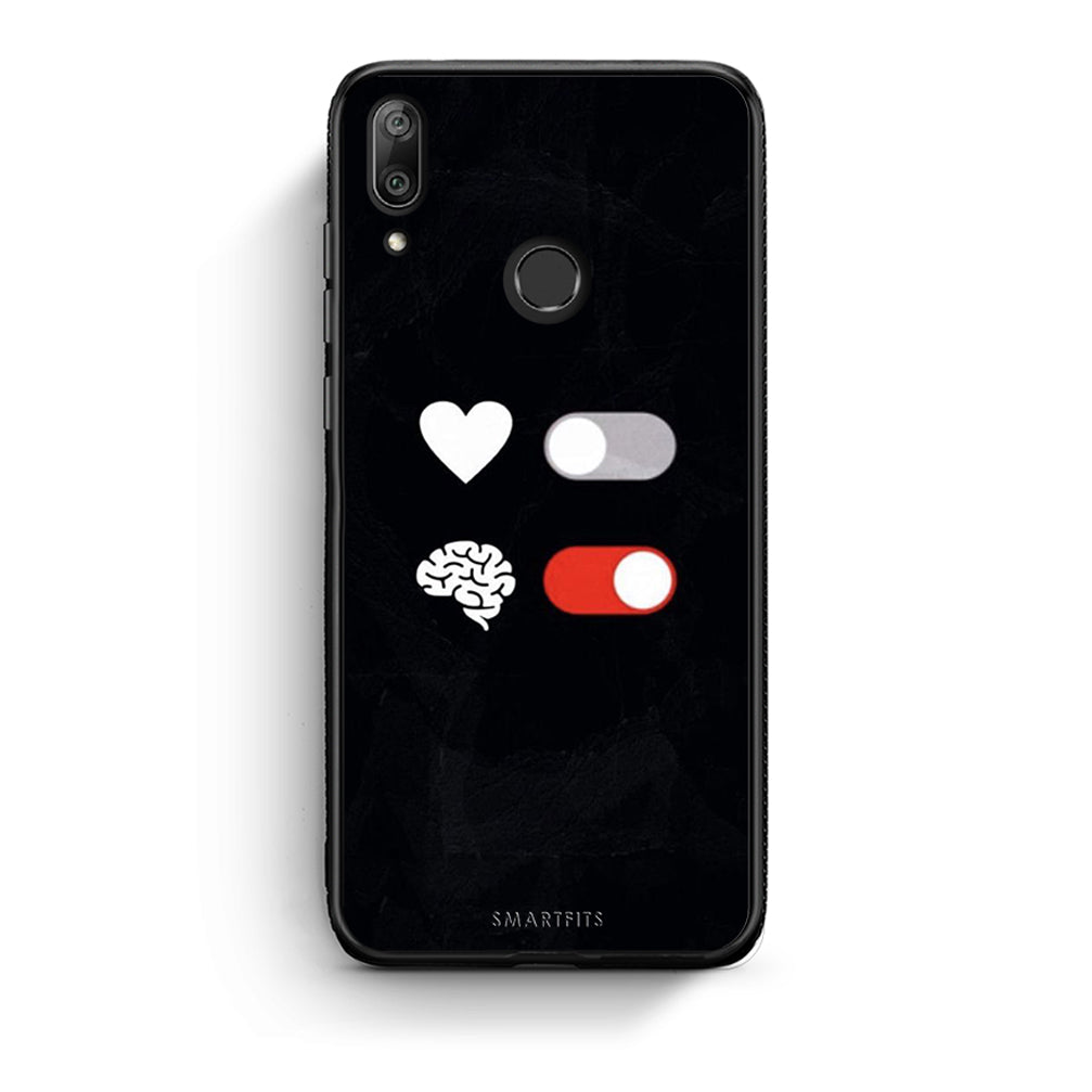 Huawei Y7 2019 Heart Vs Brain Θήκη Αγίου Βαλεντίνου από τη Smartfits με σχέδιο στο πίσω μέρος και μαύρο περίβλημα | Smartphone case with colorful back and black bezels by Smartfits