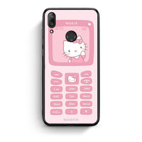 Thumbnail for Huawei Y7 2019 Hello Kitten Θήκη Αγίου Βαλεντίνου από τη Smartfits με σχέδιο στο πίσω μέρος και μαύρο περίβλημα | Smartphone case with colorful back and black bezels by Smartfits
