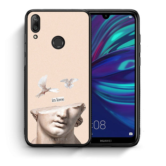 Θήκη Huawei Y7 2019 In Love από τη Smartfits με σχέδιο στο πίσω μέρος και μαύρο περίβλημα | Huawei Y7 2019 In Love case with colorful back and black bezels
