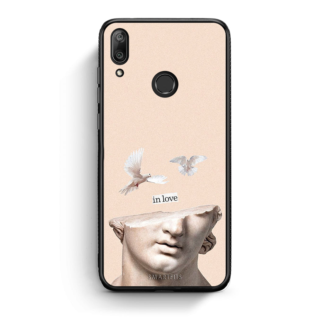 Huawei Y7 2019 In Love θήκη από τη Smartfits με σχέδιο στο πίσω μέρος και μαύρο περίβλημα | Smartphone case with colorful back and black bezels by Smartfits