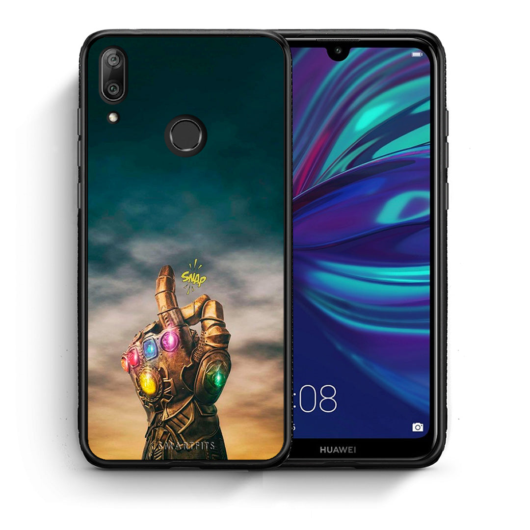 Θήκη Huawei Y7 2019 Infinity Snap από τη Smartfits με σχέδιο στο πίσω μέρος και μαύρο περίβλημα | Huawei Y7 2019 Infinity Snap case with colorful back and black bezels