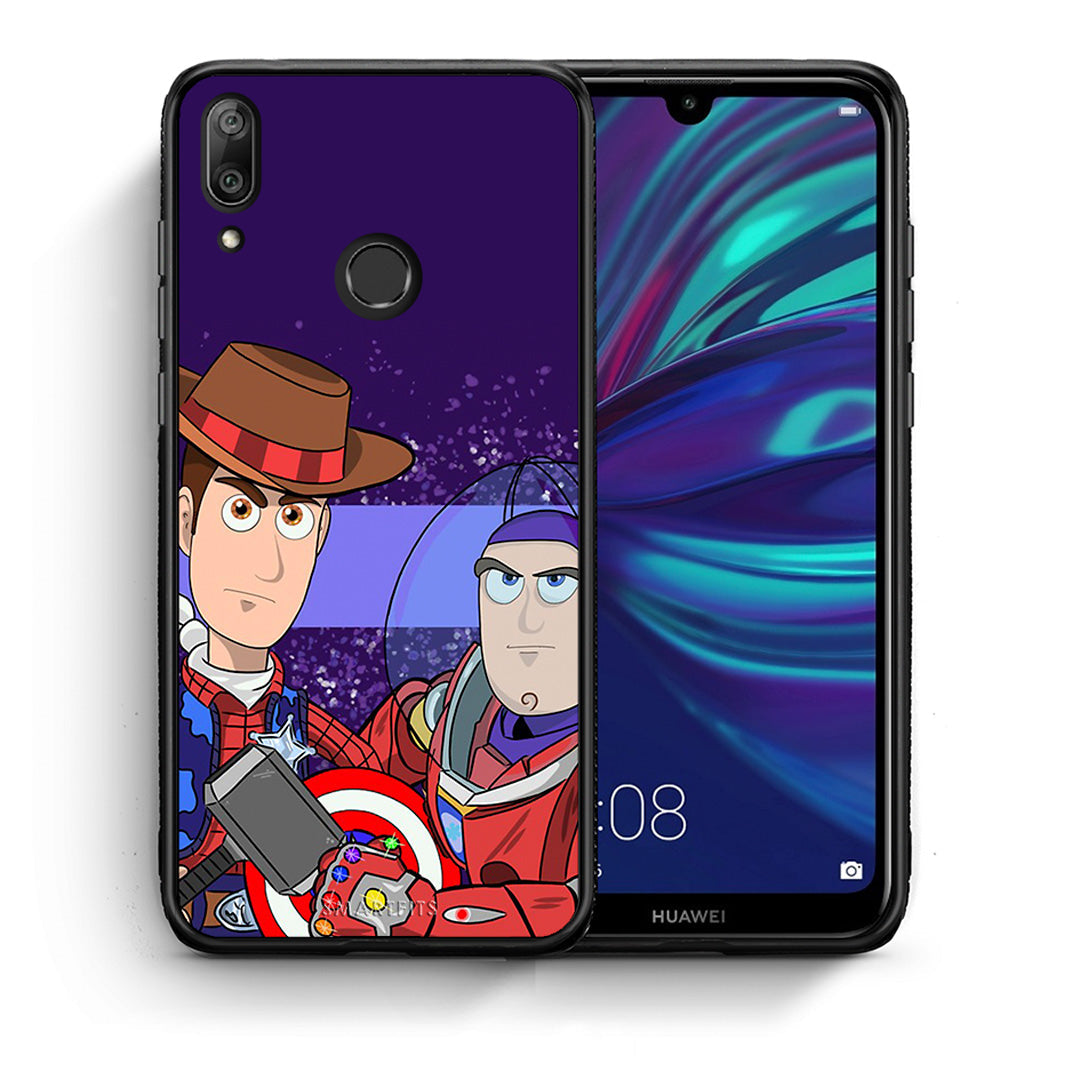 Θήκη Huawei Y7 2019 Infinity Story από τη Smartfits με σχέδιο στο πίσω μέρος και μαύρο περίβλημα | Huawei Y7 2019 Infinity Story case with colorful back and black bezels