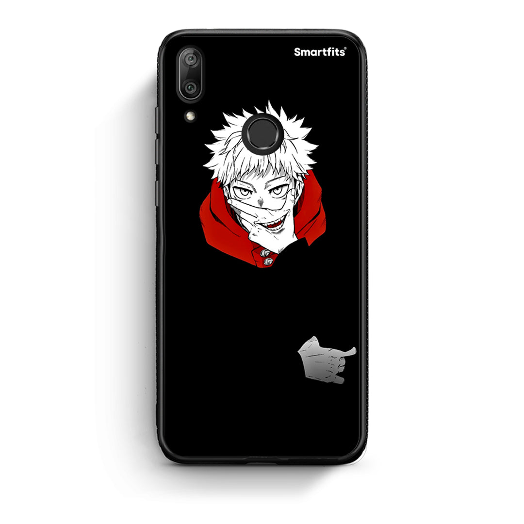 Huawei Y7 2019 Itadori Anime θήκη από τη Smartfits με σχέδιο στο πίσω μέρος και μαύρο περίβλημα | Smartphone case with colorful back and black bezels by Smartfits