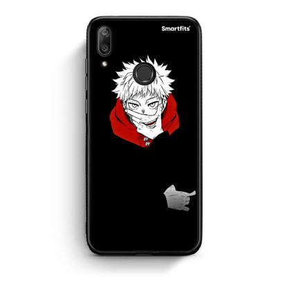 Huawei Y7 2019 Itadori Anime θήκη από τη Smartfits με σχέδιο στο πίσω μέρος και μαύρο περίβλημα | Smartphone case with colorful back and black bezels by Smartfits