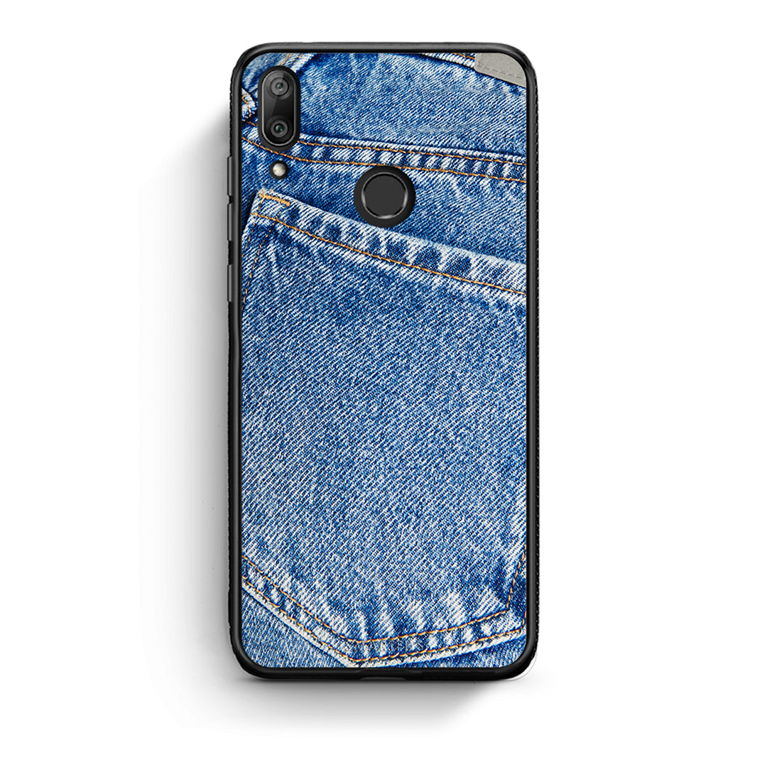 Huawei Y7 2019 Jeans Pocket θήκη από τη Smartfits με σχέδιο στο πίσω μέρος και μαύρο περίβλημα | Smartphone case with colorful back and black bezels by Smartfits