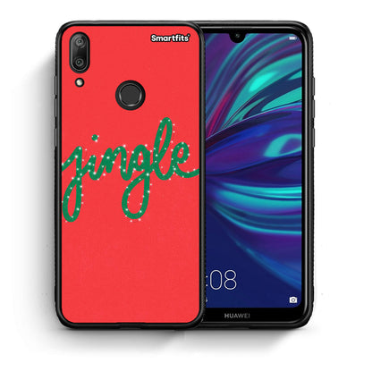 Θήκη Huawei Y7 2019 Jingle Xmas από τη Smartfits με σχέδιο στο πίσω μέρος και μαύρο περίβλημα | Huawei Y7 2019 Jingle Xmas case with colorful back and black bezels