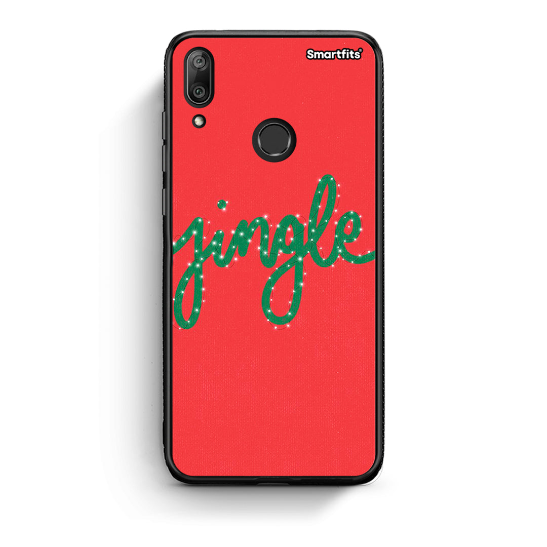 Huawei Y7 2019 Jingle Xmas θήκη από τη Smartfits με σχέδιο στο πίσω μέρος και μαύρο περίβλημα | Smartphone case with colorful back and black bezels by Smartfits