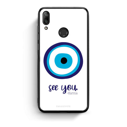 Huawei Y7 2019 Karma Says θήκη από τη Smartfits με σχέδιο στο πίσω μέρος και μαύρο περίβλημα | Smartphone case with colorful back and black bezels by Smartfits