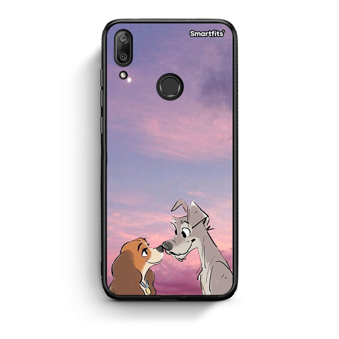 Huawei Y7 2019 Lady And Tramp θήκη από τη Smartfits με σχέδιο στο πίσω μέρος και μαύρο περίβλημα | Smartphone case with colorful back and black bezels by Smartfits