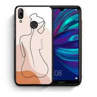 Thumbnail for Θήκη Huawei Y7 2019 LineArt Woman από τη Smartfits με σχέδιο στο πίσω μέρος και μαύρο περίβλημα | Huawei Y7 2019 LineArt Woman case with colorful back and black bezels