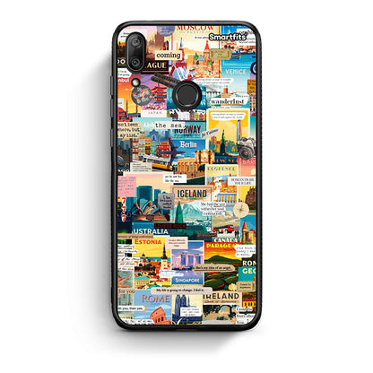 Huawei Y7 2019 Live To Travel θήκη από τη Smartfits με σχέδιο στο πίσω μέρος και μαύρο περίβλημα | Smartphone case with colorful back and black bezels by Smartfits