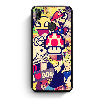 Huawei Y7 2019 Love The 90s θήκη από τη Smartfits με σχέδιο στο πίσω μέρος και μαύρο περίβλημα | Smartphone case with colorful back and black bezels by Smartfits