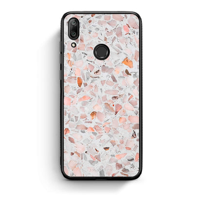 Huawei Y7 2019 Marble Terrazzo θήκη από τη Smartfits με σχέδιο στο πίσω μέρος και μαύρο περίβλημα | Smartphone case with colorful back and black bezels by Smartfits