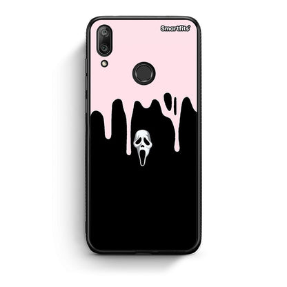 Huawei Y7 2019 Melting Halloween Mask Θήκη από τη Smartfits με σχέδιο στο πίσω μέρος και μαύρο περίβλημα | Smartphone case with colorful back and black bezels by Smartfits