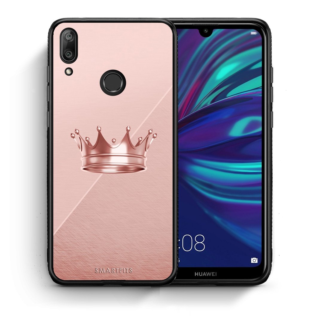 Θήκη Huawei Y7 2019 Crown Minimal από τη Smartfits με σχέδιο στο πίσω μέρος και μαύρο περίβλημα | Huawei Y7 2019 Crown Minimal case with colorful back and black bezels