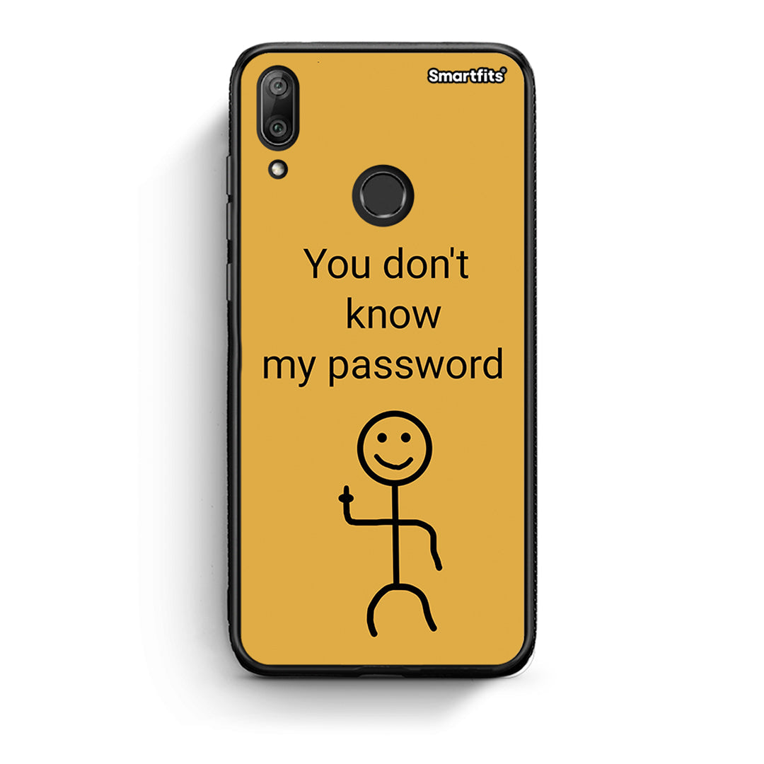 Huawei Y7 2019 My Password Θήκη από τη Smartfits με σχέδιο στο πίσω μέρος και μαύρο περίβλημα | Smartphone case with colorful back and black bezels by Smartfits