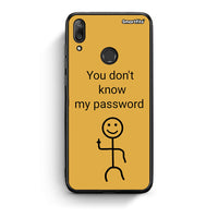 Thumbnail for Huawei Y7 2019 My Password Θήκη από τη Smartfits με σχέδιο στο πίσω μέρος και μαύρο περίβλημα | Smartphone case with colorful back and black bezels by Smartfits